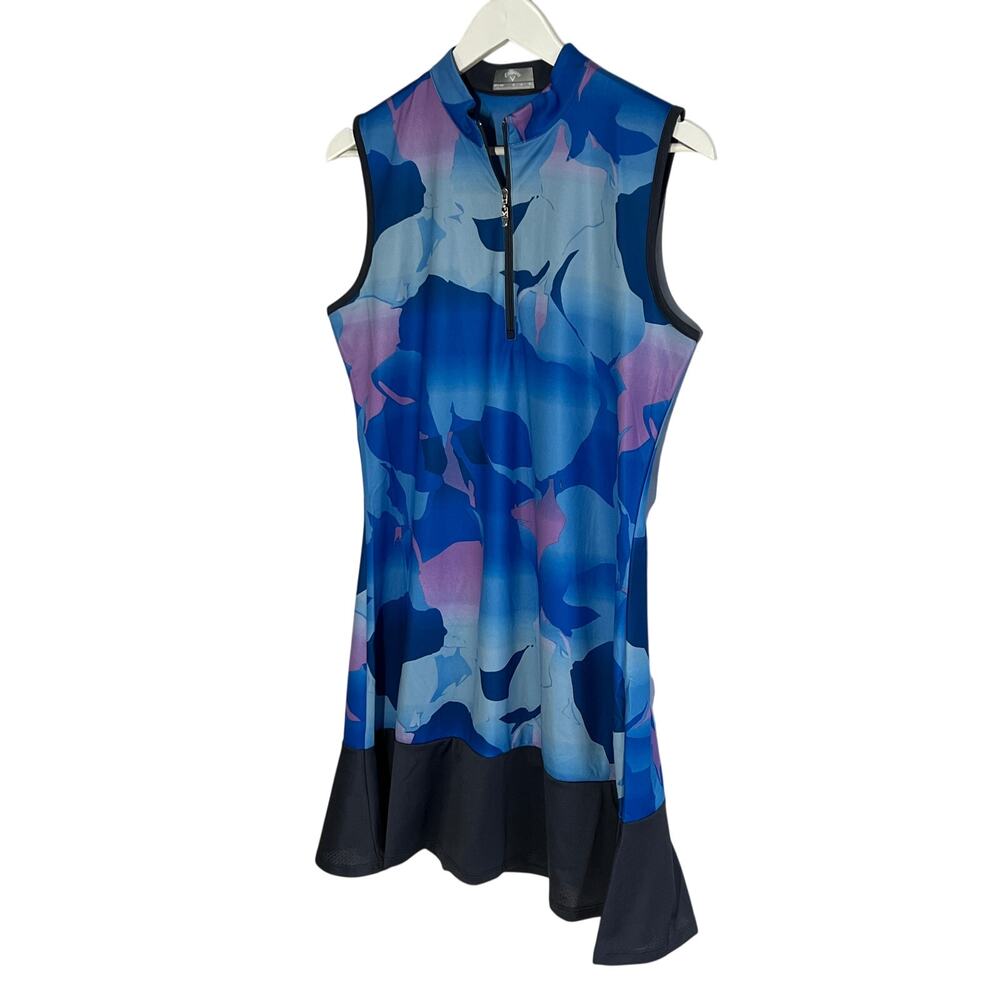 Callaway Womens Size Medium Opti-Dri Golf Tennis Athletic Dress Blue Sea Star - Picture 10 of 13